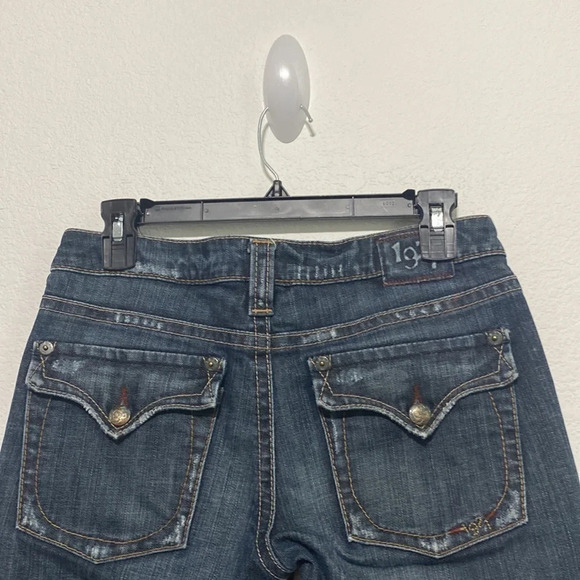 1921 Denim Women's Blue Surplus Bootcut Raw Hem Jeans Size 28/34 - Picture 5 of 12